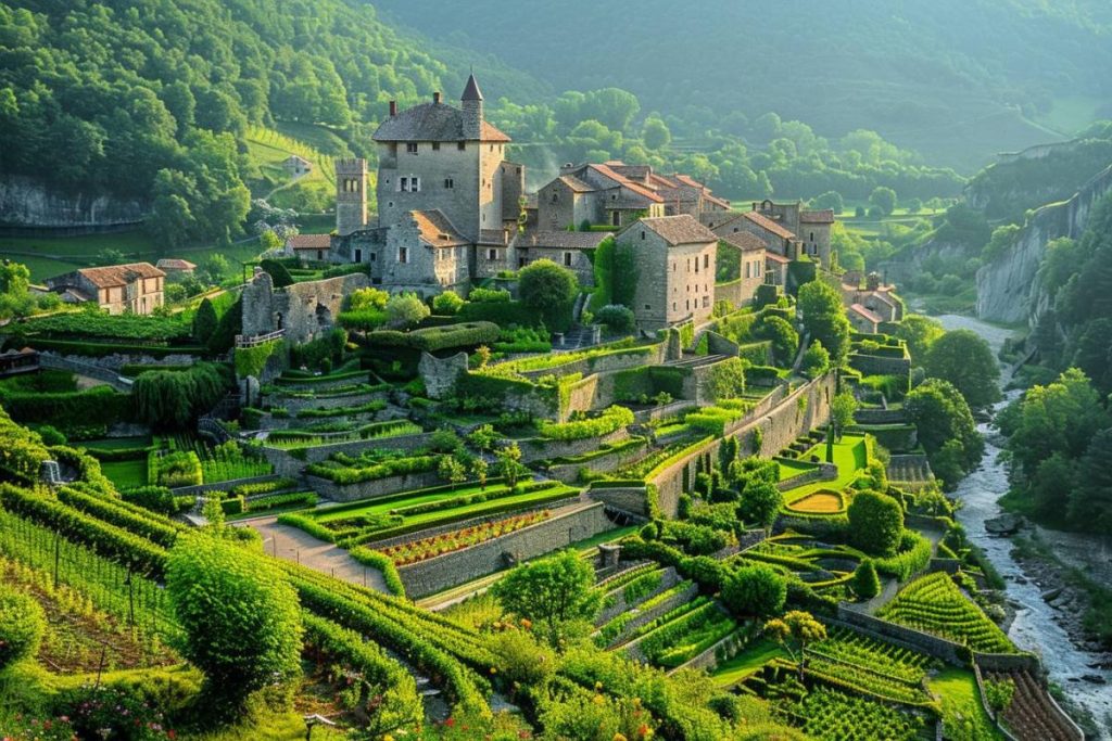 Autichamp - Un village avec une forteresse du XIe siècle et des jardins en terrasses.