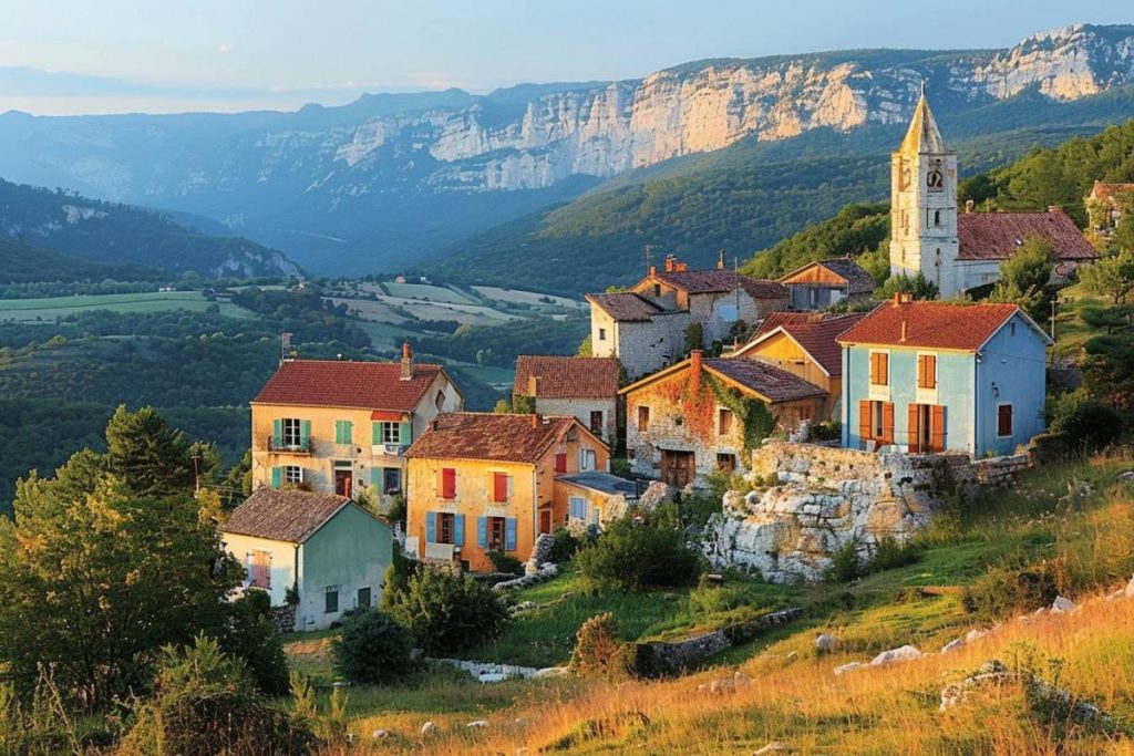 Allex - Bâti sur une butte calcaire, offrant des vues jusqu'au Vercors et aux Cévennes.