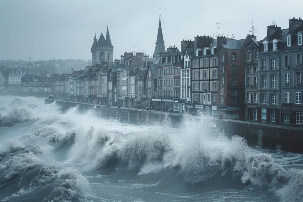 6 villes côtières en Normandie qui risquent d'être englouties par l'élévation du niveau de la mer.