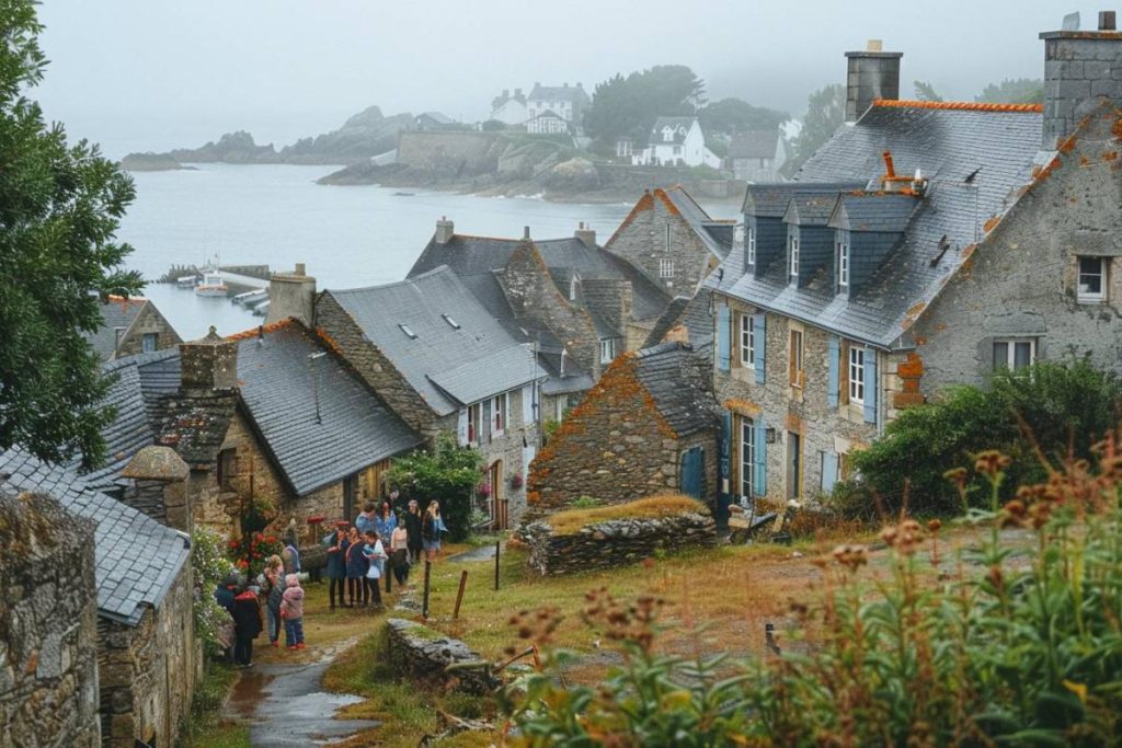Voici une petite ville bretonne menacée par la montée des eaux.