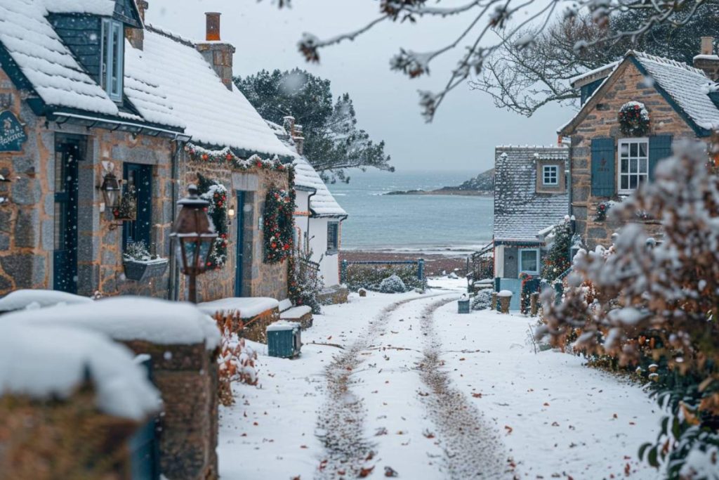 Situé au bord de l’océan, ce village du Morbihan offre une ambiance hivernale féerique et apaisante