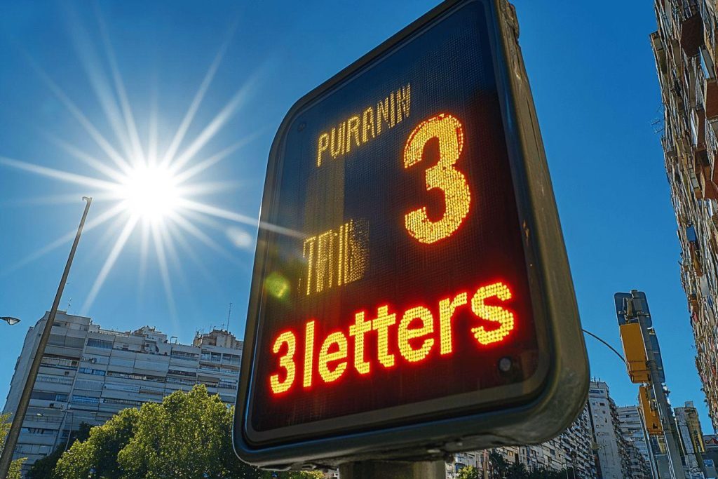 Panneau électronique avec soleil brillant dans une ville