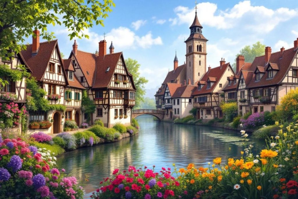 Bordée par une rivière paisible, cette “Cité de Caractère” offre un voyage hors du temps