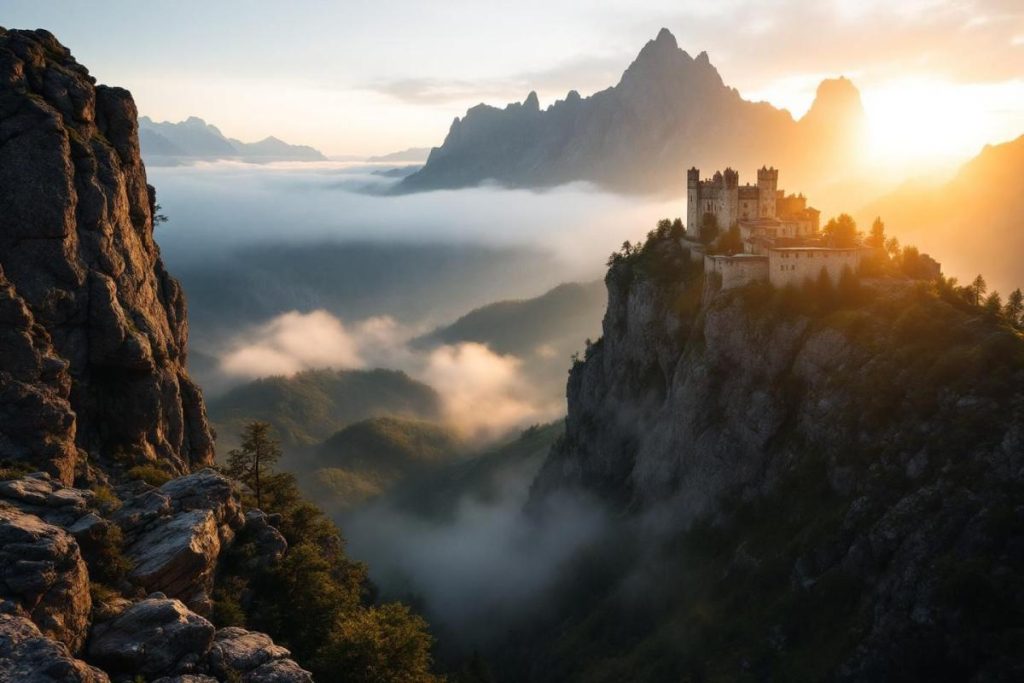 Accroché à un sommet rocheux en Ariège, ce château cathare semble prêt à basculer dans le vide