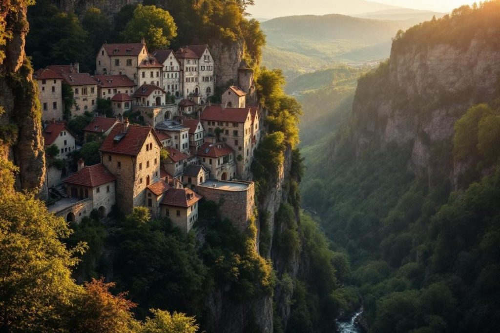 Suspendu au-dessus des gorges, ce village médiéval coupe le souffle