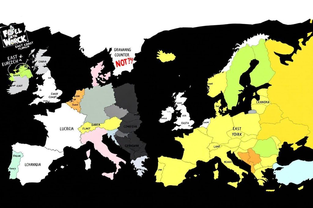 Carte politique alternative avec des territoires européens renommés