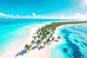 Cette île française est parfois comparée aux Bahamas pour ses bancs de sable et son eau peu profonde